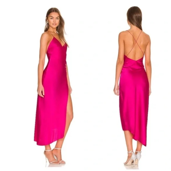 SER.OY.A EMMA SILK DRESS FUCHSIA SZ Small NWT $395 - Picture 8 of 14